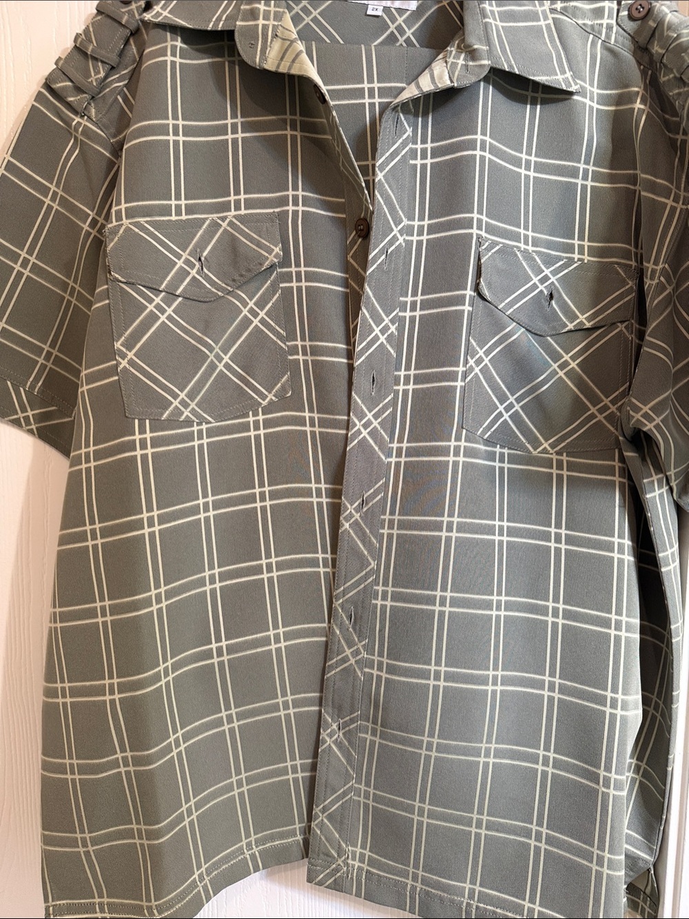 Men's Plaid green windowpane 2 piece walking suit